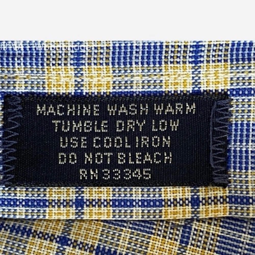 Authentic vintage Burberrys Men Plaid Shirt in Blue and Yellow medium with COA - Picture 6 of 8